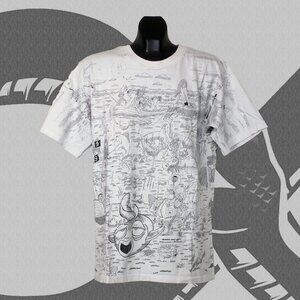 Vintage 90s Fishing T-Shirt All Over Print Parody Men's Large Single Stitch